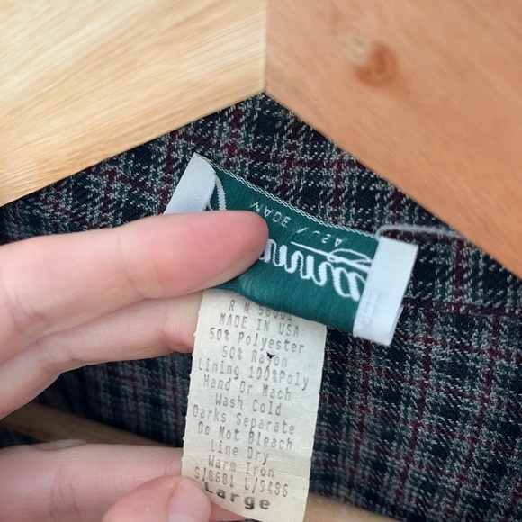 Vintage Black and Gray Joanna Checkered Plaid Blazer Large - Picture 3 of 5